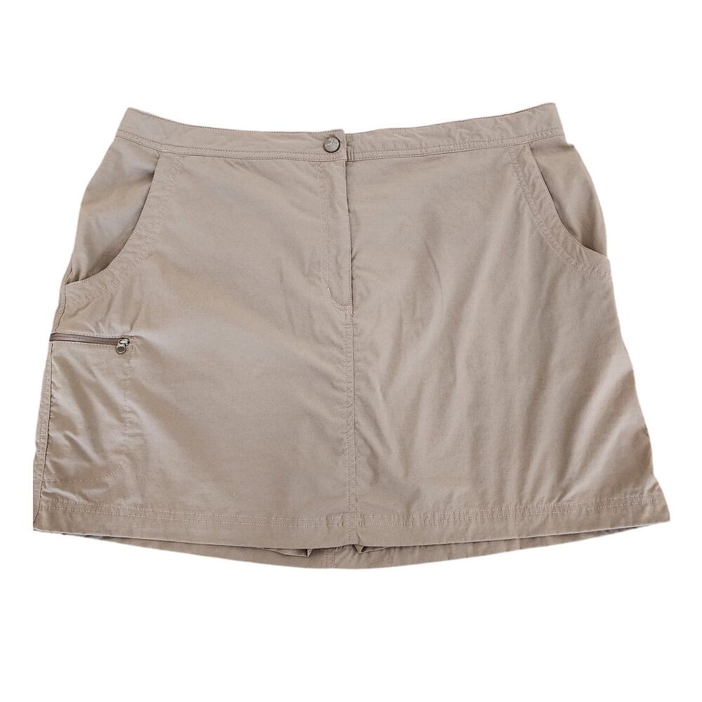 L.L. Bean Women's Size 18 Ash Brown Water-Repellent Comfort Trail Skort - Picture 2 of 13